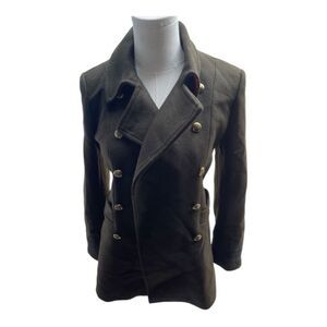 Zara Wool Classic Double Breasted Military Style Quiet Luxury Jacket Size Small